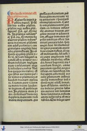 De laude: virtutes efficacia psalmorum