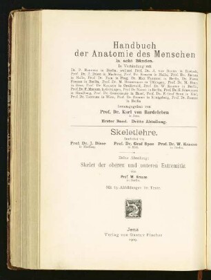 Skelet der oberen und unteren Extremität : mit 83 Abbildungen im Text