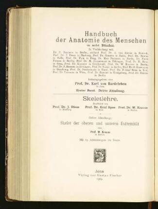 Skelet der oberen und unteren Extremität : mit 83 Abbildungen im Text
