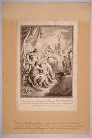 Allegorie auf die Geburt der Prinzessin Amalie von Sachsen am 10. August 1794 (1794-1870, als A. Serena Komponistin, als Amalie Heiter Dramatikerin)