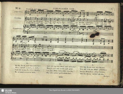 No. 5. Pohlnisches Lied: Sieh, der Mond ist heimgegangen