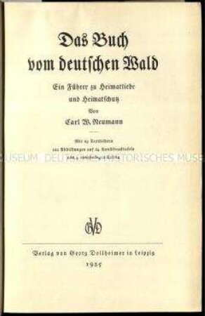 Veröffentlichung über Art und Wesen des deutschen Waldes