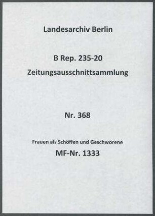 Frauen als Schöffen und Geschworene