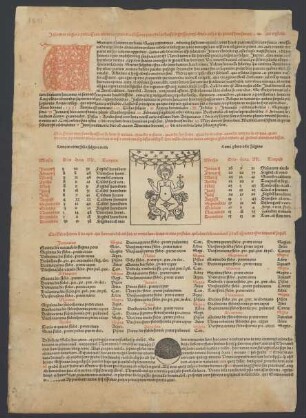Almanach auf das Jahr 1491