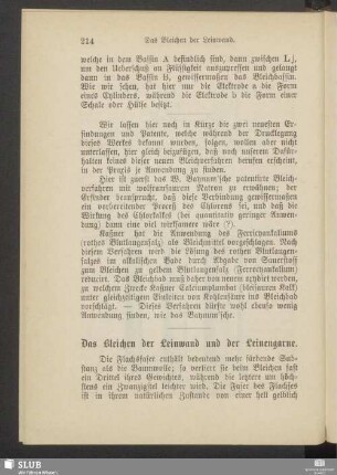 Das Bleichen der Leinwand und der Leinengarne