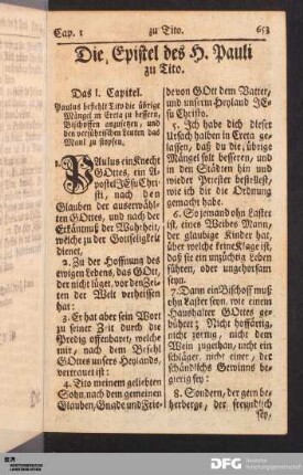 Die Epistel des H. Pauli zu Tito.