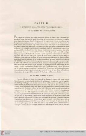 Parte II: I monumenti della via Appia tra Roma ed Aricia con gli edifizj dei luoghi adiacenti