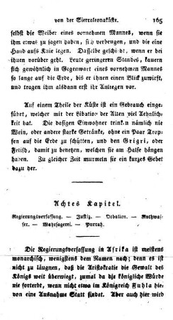 Achtes Kapitel - Regierungsverfassung. - Justiz. - Ordalien. - Rothwasser. - Wahrsagerei. - Purrah.