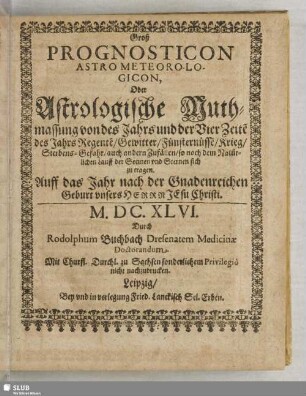 Groß Prognosticon Astro Meteorologicon