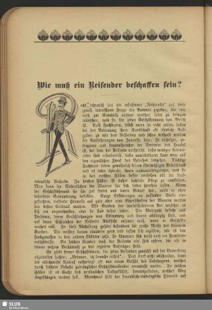Wie muß ein Reisender beschaffen sein?