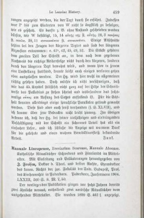 459-461 [Rezension] Manuale Lincopense, Brevarium Scarense, Manuale Aboense