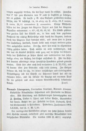 459-461 [Rezension] Manuale Lincopense, Brevarium Scarense, Manuale Aboense
