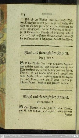 Fünf und siebenzigstes Kapitel. Begierde