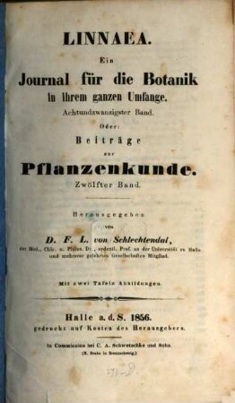 Beiträge zur Pflanzenkunde. 12, 12. 1856