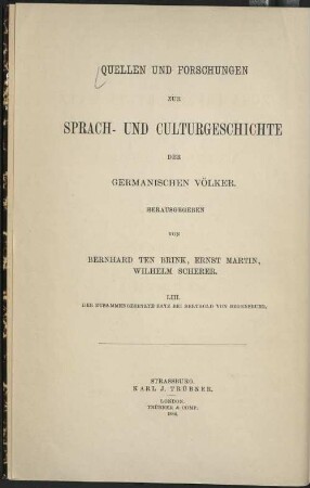 Der zusammengesetzte Satz bei Berthold von Regensburg : Ein Beitrag zur mittelhochdeutschen Syntax