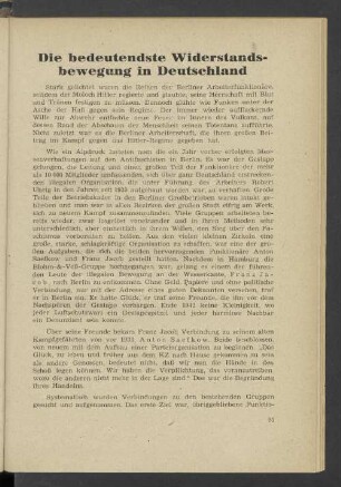 Die bedeutendste Widerstandsbewegung in Deutschland