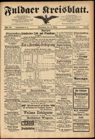 Zweite Ausgabe vom Samstag, den 15. März 1902.