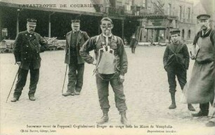 Catastrophe de Courrières: Sauveteur muni de l´appareil Guglielminette-Drager en usage dans les Mines de Westphalie