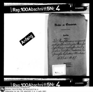 Unterhaltung des Reichskammergerichts und dazu ausgeschriebene Kammerziele sowie und bei demselben für Osnabrück bestellte Mandatare