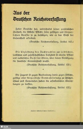 Aus der Deutschen Reichsverfassung