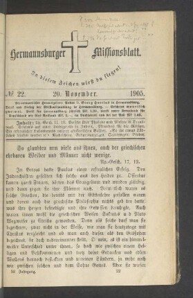 N° 22. 20. November. 1905