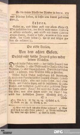 Die eilfte Lection. Von dem achten Gebote.