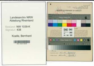 Entnazifizierung Bernhard Koelle , geb. 17.06.1890 (Arbeiter)