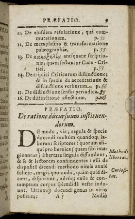 Præfatio. De ratione discursuum instituendorum.