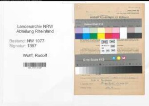 Entnazifizierung Rudolf Wolff , geb. 02.08.1922 (Bahnpolizist)
