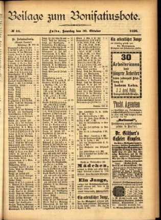Zweite Ausgabe vom Sonntag, den 30. Oktober 1898.