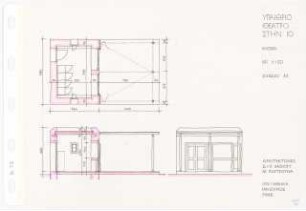 Theater, Ios: Kiosk: Grundriss, Schnitt, Ansicht 1:50