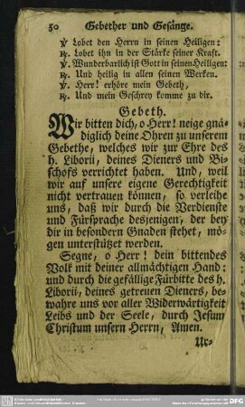 Gebether und Gesänge
