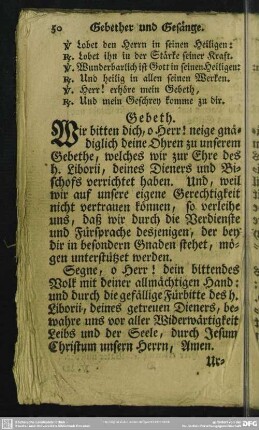 Gebether und Gesänge