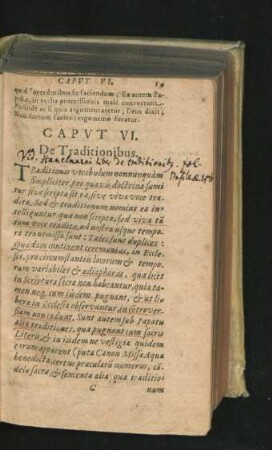 Caput VI. De Traditionibus.