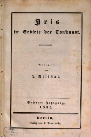 Iris im Gebiete der Tonkunst. 6, 6. 1835