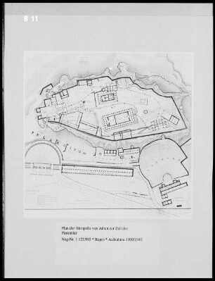 Plan der Akropolis von Athen zur Zeit des Pausanias