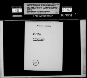 Personalmatrikel des ritterschaftlichen Adels im Donaukreis (Matrikel B), mit Inhaltsverzeichnis