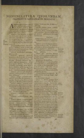 Nomenclatura quorundam propriorum germanorum nominum.