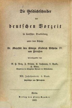 Die Jahrbücher von Hildesheim