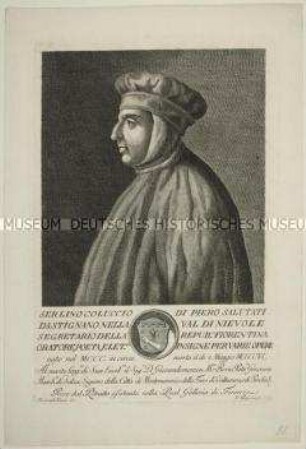 Porträt des italienischen Staatsmanns und Humanisten Coluccio Salutati