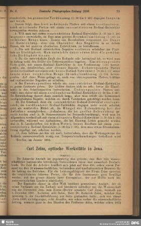 Carl Zeiss, optische Werkstätte in Jena