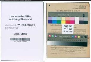 Entnazifizierung Maria Voss , geb. 25.03.1907 (Krankenschw.)