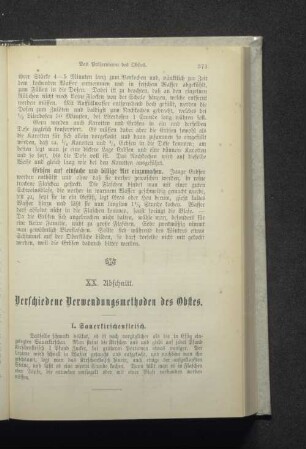 20. Abschnitt. Verschiedene Verwendungsmethoden des Obstes.