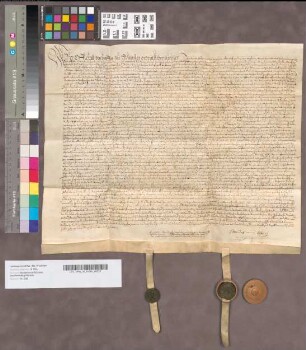 Gerichtlicher Kaufbrief, worin Statius von Etzbach dem Doctor von Schelver das halbe Erbe Averdick und Lohkamp verkauft.