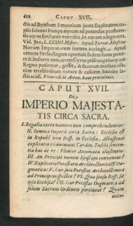 Caput XVII. De Imperio Majestatis Circa Sacra.