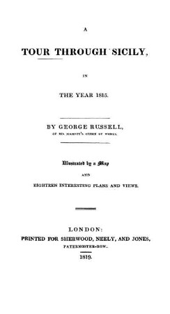 A tour through Sicily in the year 1815