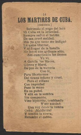 Los Mártires de Cuba. : (Corrida)