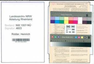 Entnazifizierung Heinrich Ridder , geb. 10.02.1910 (Drucker)