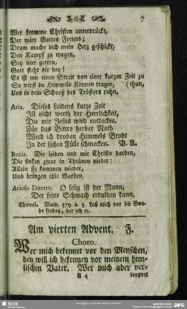 Am vierten Advent. F.