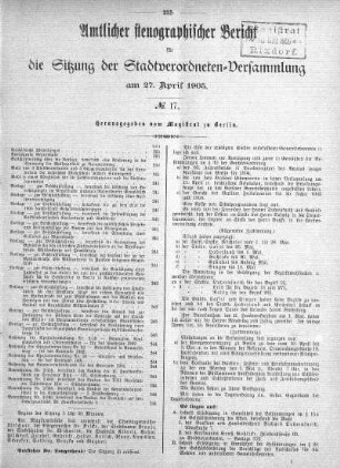 No. 17, 27. April 1905